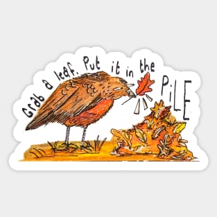 Raking Leaves Sticker